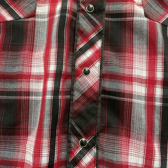 Ely Cattleman Pearl Snaps Cowboy Shirt Mens Large Plaid Tribal Embroidered Rodeo - Picture 3 of 10